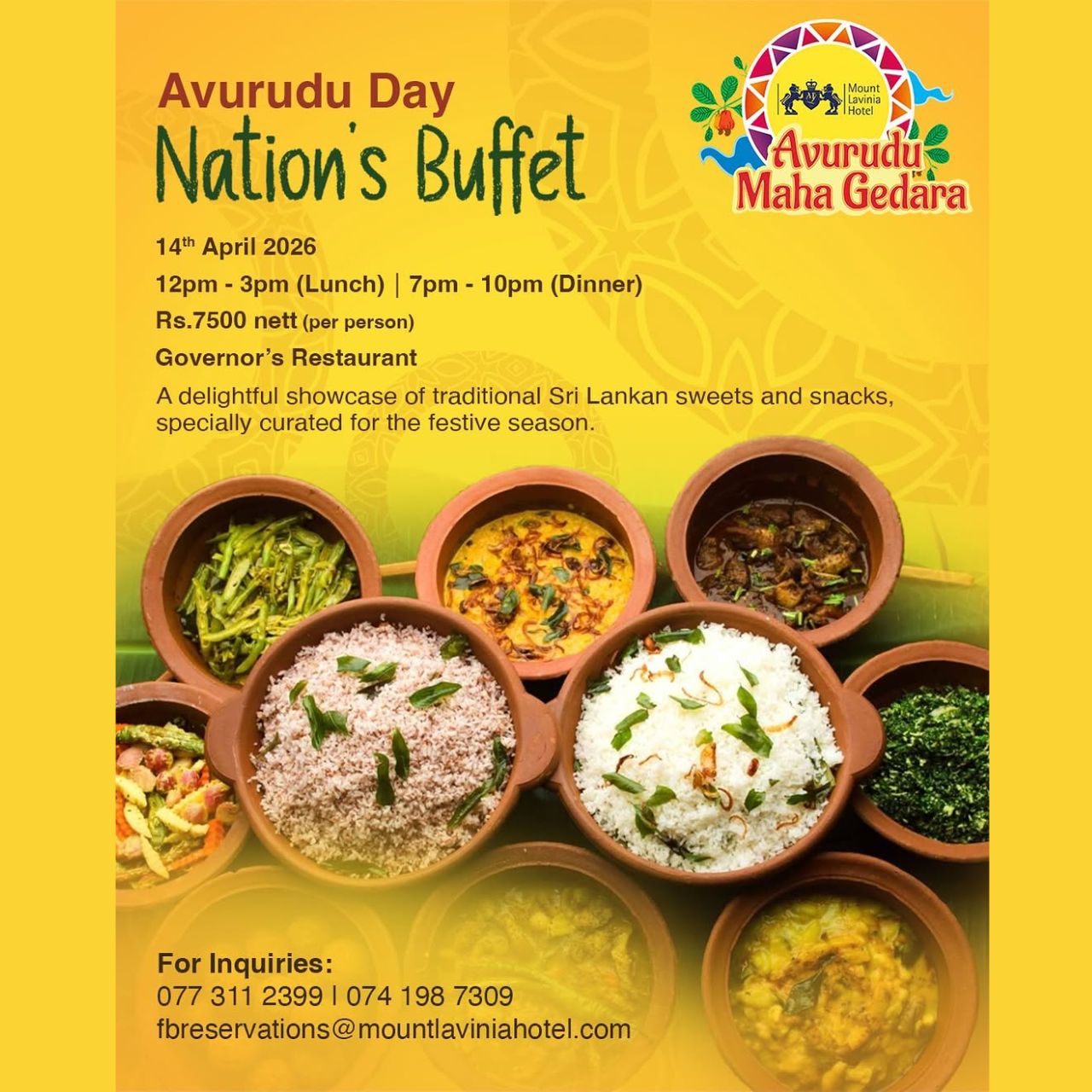 Avurudu Day Nation’s Buffet at Mount Lavinia Hotel
