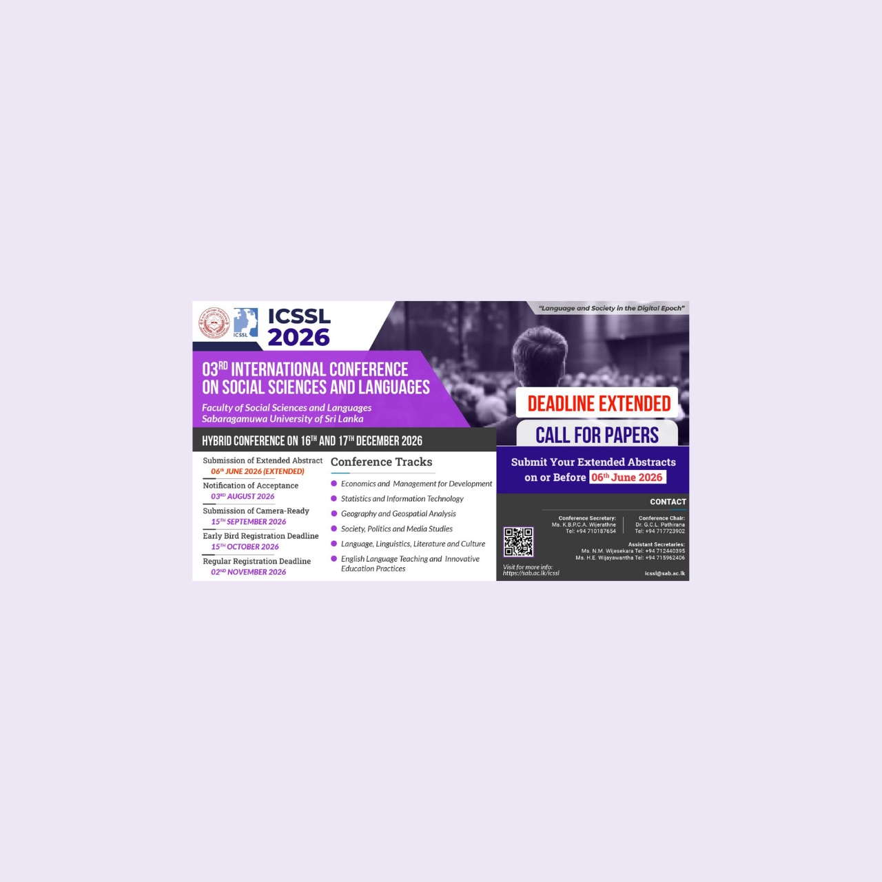 ICSSL 2026 — International Conference on Social Sciences and Languages